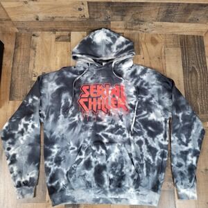Serial Chiller Tie-Dye Bailey‎ Sarian Blue Hoodie Red Graphic Sweatshirt 2XL